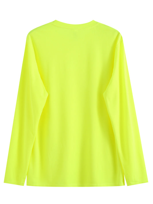 Hi-Vis Safety Yellow Long Sleeve Work Shirt-Fast Shipping from Los Angeles
