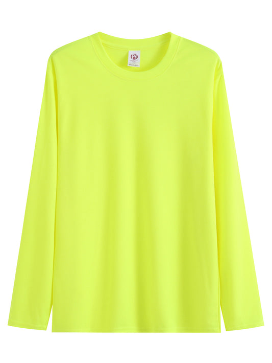 Hi-Vis Safety Yellow Long Sleeve Work Shirt-Fast Shipping from Los Angeles