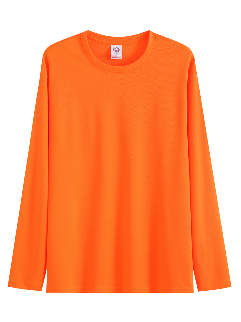 Hi-Vis Safety Orange Long Sleeve Work Shirt-Fast Shipping from Los Angeles