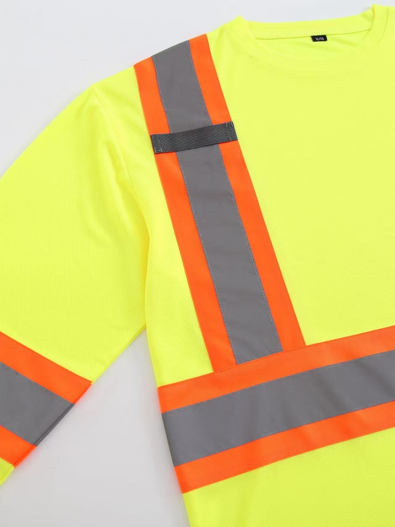 ANSI Class 3 Long Sleeve Safety Shirt 3pcs Set With High Visibility Reflective Tape And Front Pockets
