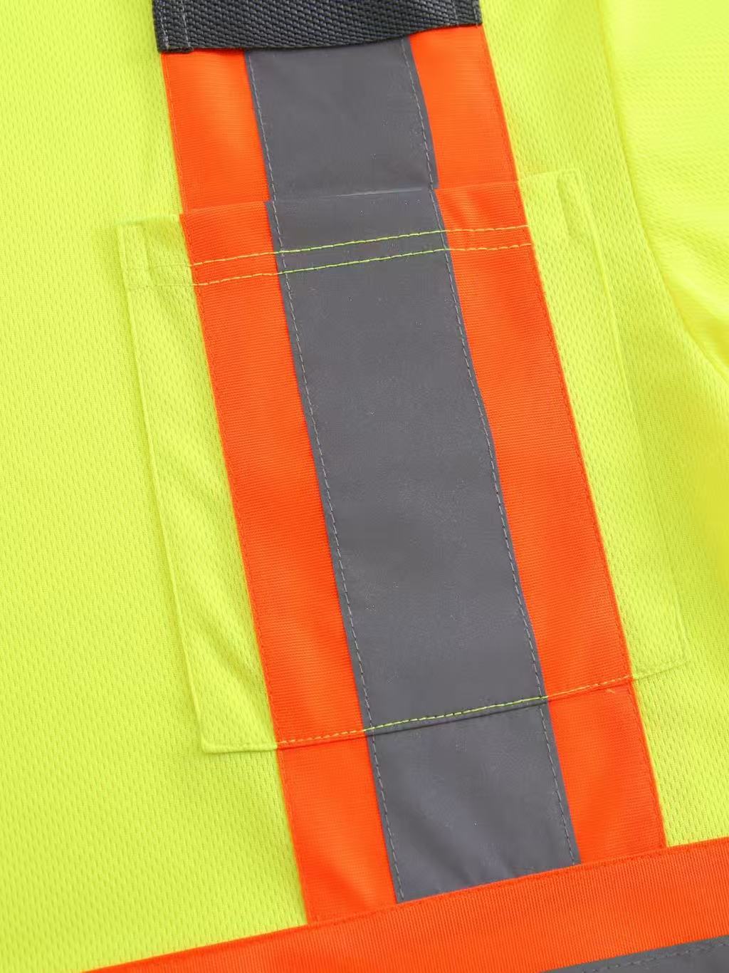 ANSI Class 3 Long Sleeve Safety Shirt 3pcs Set With High Visibility Reflective Tape And Front Pockets