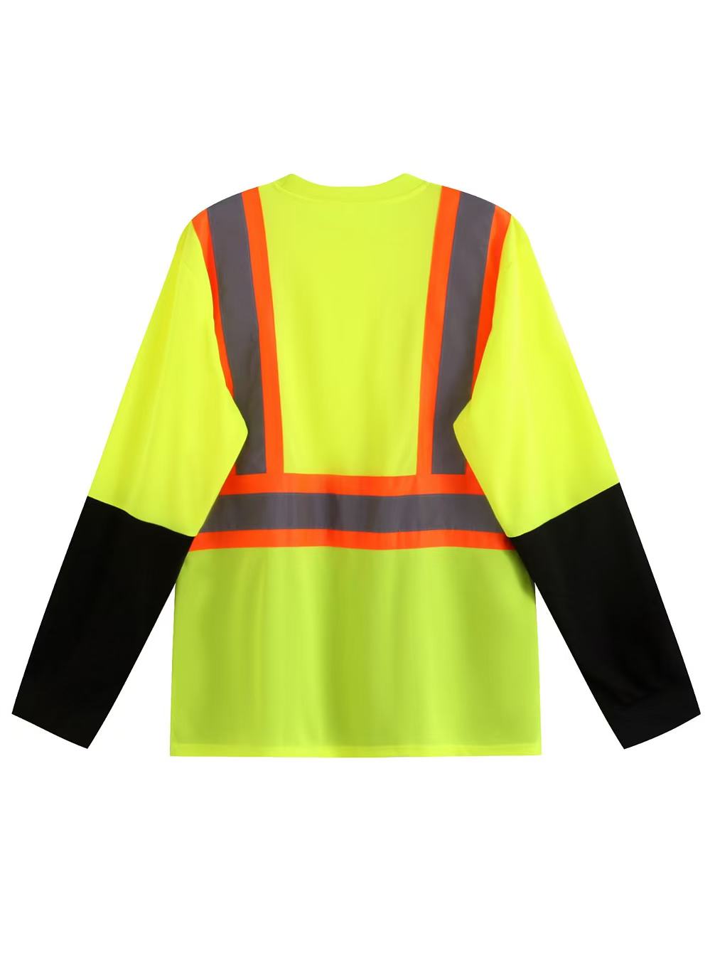 ANSI Class 3 Long Sleeve Safety Shirt 3pcs Set With High Visibility Reflective Tape And Front Pockets